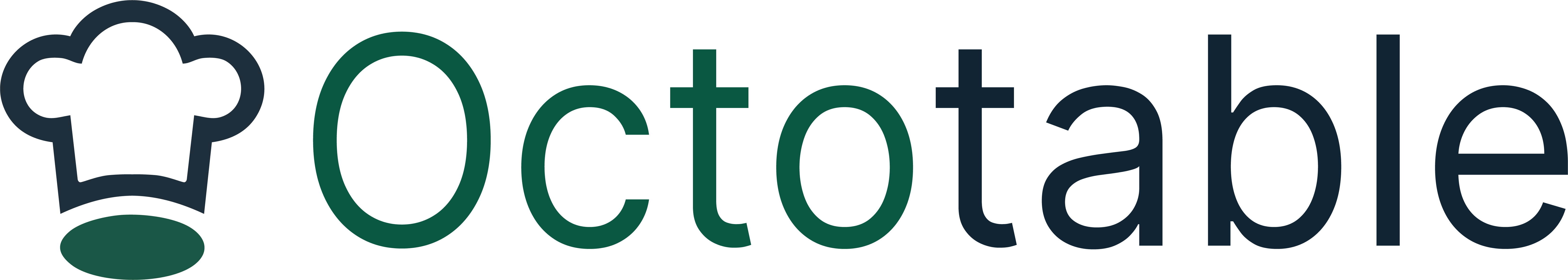 Logo oficial de OctoTable en colores verde y azul, motor de reservas y gestión para restaurantes